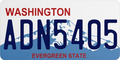 WA license plate ADN5405