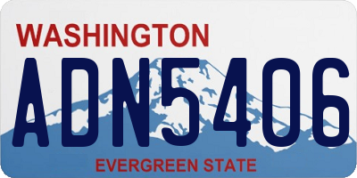 WA license plate ADN5406