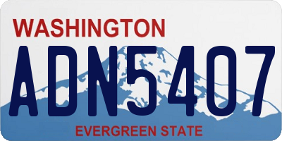 WA license plate ADN5407