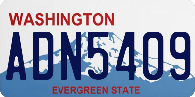 WA license plate ADN5409