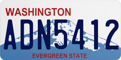 WA license plate ADN5412