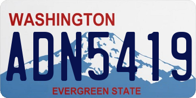 WA license plate ADN5419