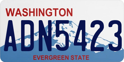 WA license plate ADN5423