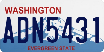WA license plate ADN5431