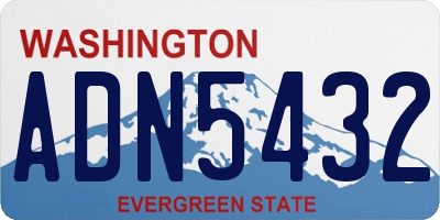 WA license plate ADN5432