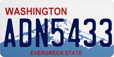 WA license plate ADN5433