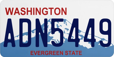 WA license plate ADN5449
