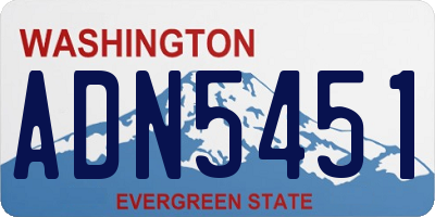 WA license plate ADN5451