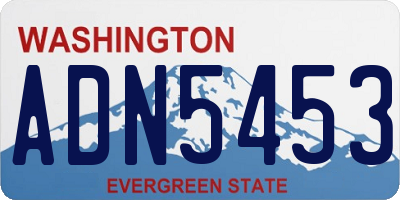 WA license plate ADN5453