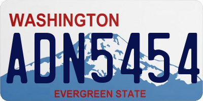 WA license plate ADN5454