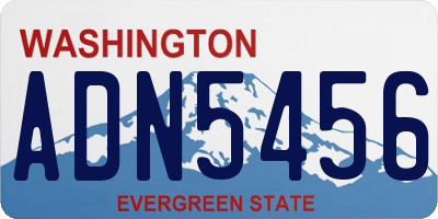 WA license plate ADN5456
