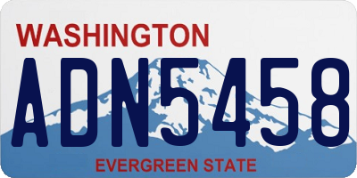 WA license plate ADN5458