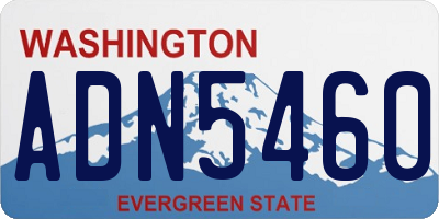 WA license plate ADN5460