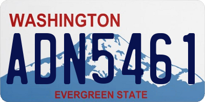 WA license plate ADN5461