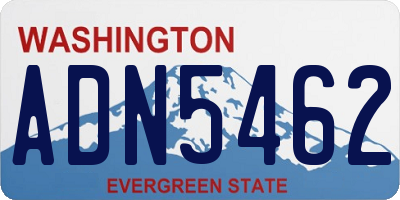 WA license plate ADN5462