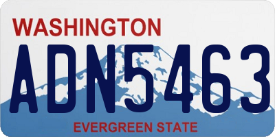 WA license plate ADN5463