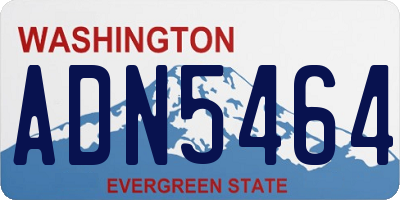 WA license plate ADN5464