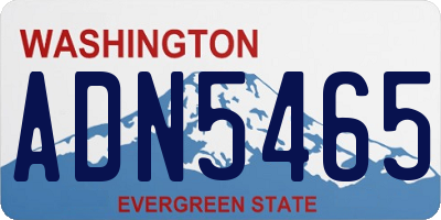 WA license plate ADN5465