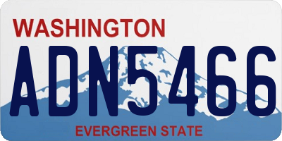 WA license plate ADN5466