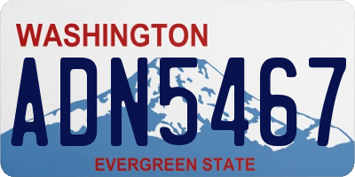 WA license plate ADN5467