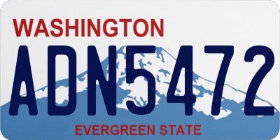 WA license plate ADN5472