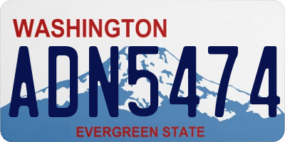 WA license plate ADN5474