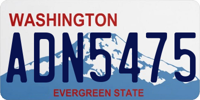 WA license plate ADN5475