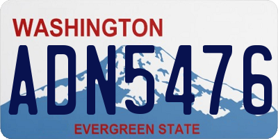 WA license plate ADN5476