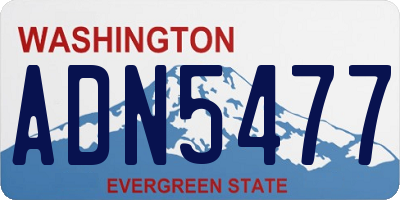 WA license plate ADN5477