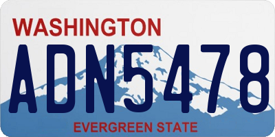 WA license plate ADN5478