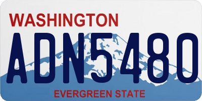 WA license plate ADN5480