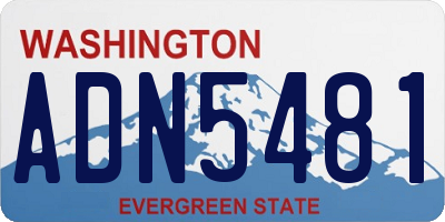 WA license plate ADN5481