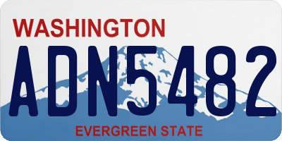 WA license plate ADN5482