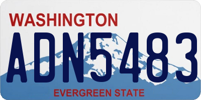 WA license plate ADN5483