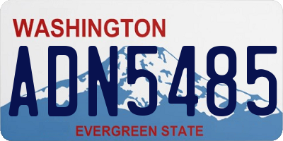 WA license plate ADN5485
