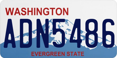 WA license plate ADN5486