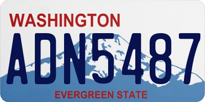 WA license plate ADN5487