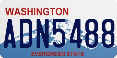 WA license plate ADN5488