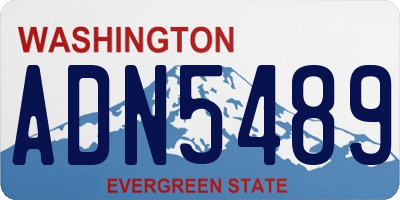 WA license plate ADN5489