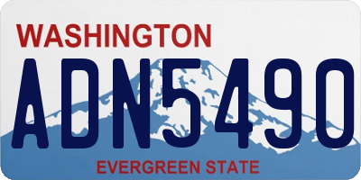 WA license plate ADN5490