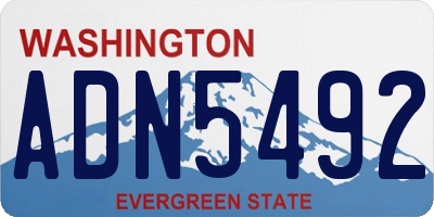 WA license plate ADN5492