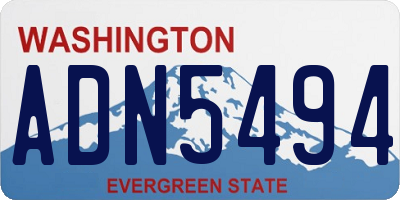WA license plate ADN5494