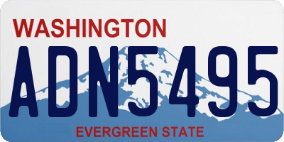 WA license plate ADN5495