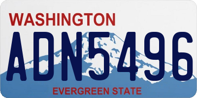 WA license plate ADN5496