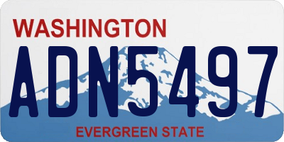 WA license plate ADN5497