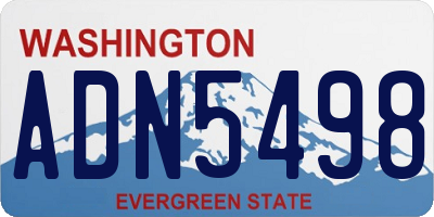 WA license plate ADN5498
