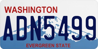 WA license plate ADN5499