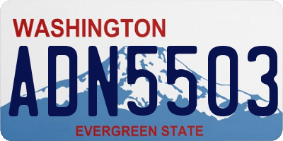 WA license plate ADN5503