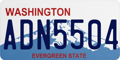 WA license plate ADN5504