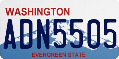 WA license plate ADN5505